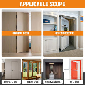 Lipshome invisible hinge demonstrates sturdy load support for concealed doors.