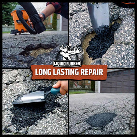 Liquid Rubber Asphalt Patch finish after repair looks smooth and durable.