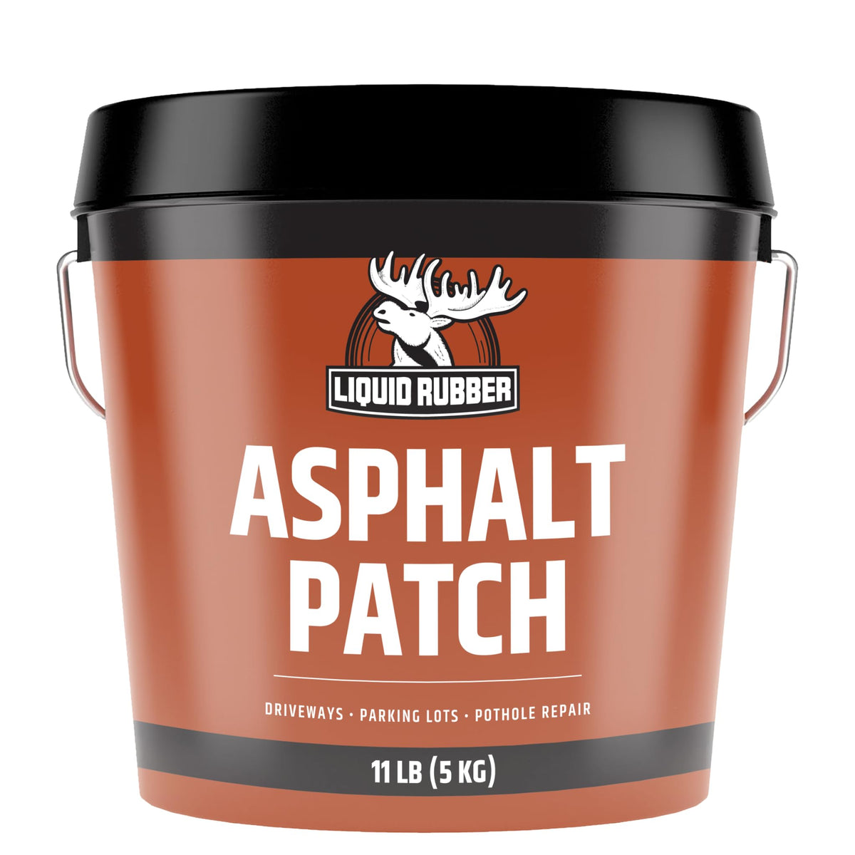 Liquid Rubber Asphalt Patch 11lb pail ready-to-use for driveway pothole repairs