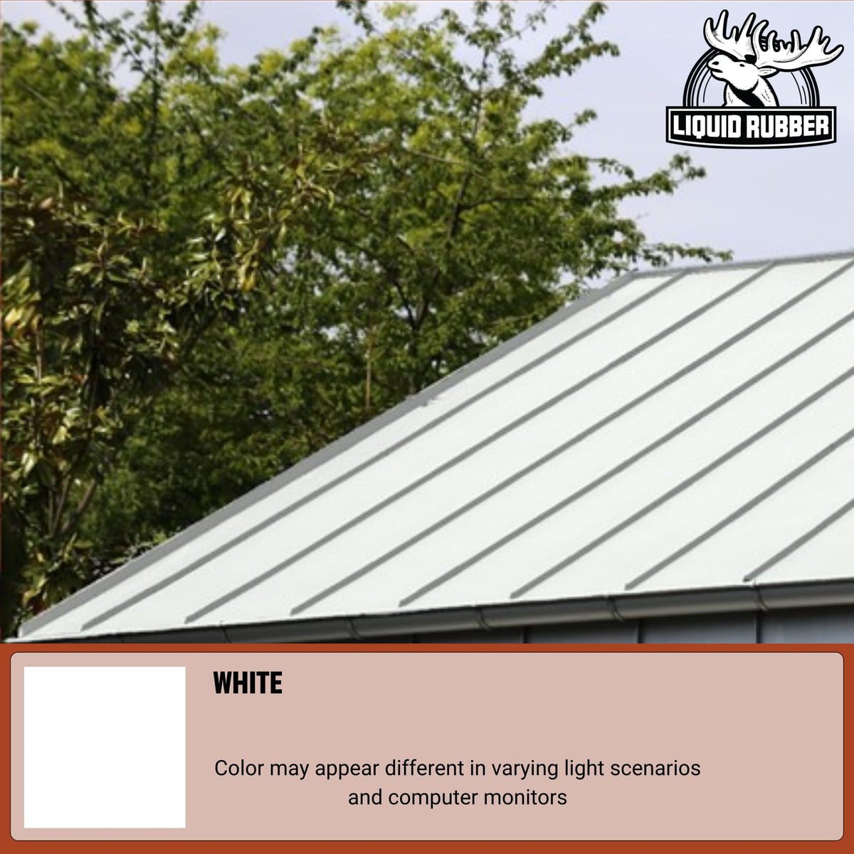 Liquid Rubber Color Roof Sealant coverage guidance shows area per pail.