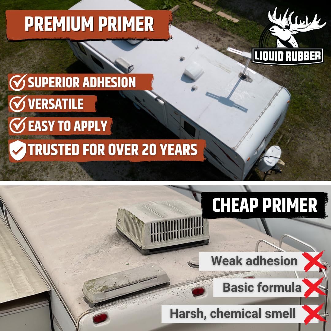 EPDM Primer applied on an EPDM RV roof for a strong basecoat.