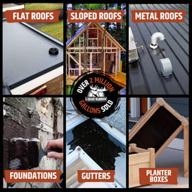 Liquid Rubber applied to a flat roof demonstrates a durable, UV-resistant protective layer.