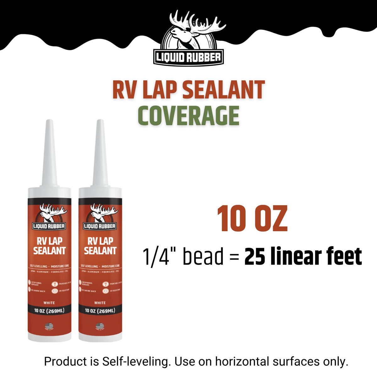 Liquid Rubber RV lap sealant packaging and tubes ready for refills.