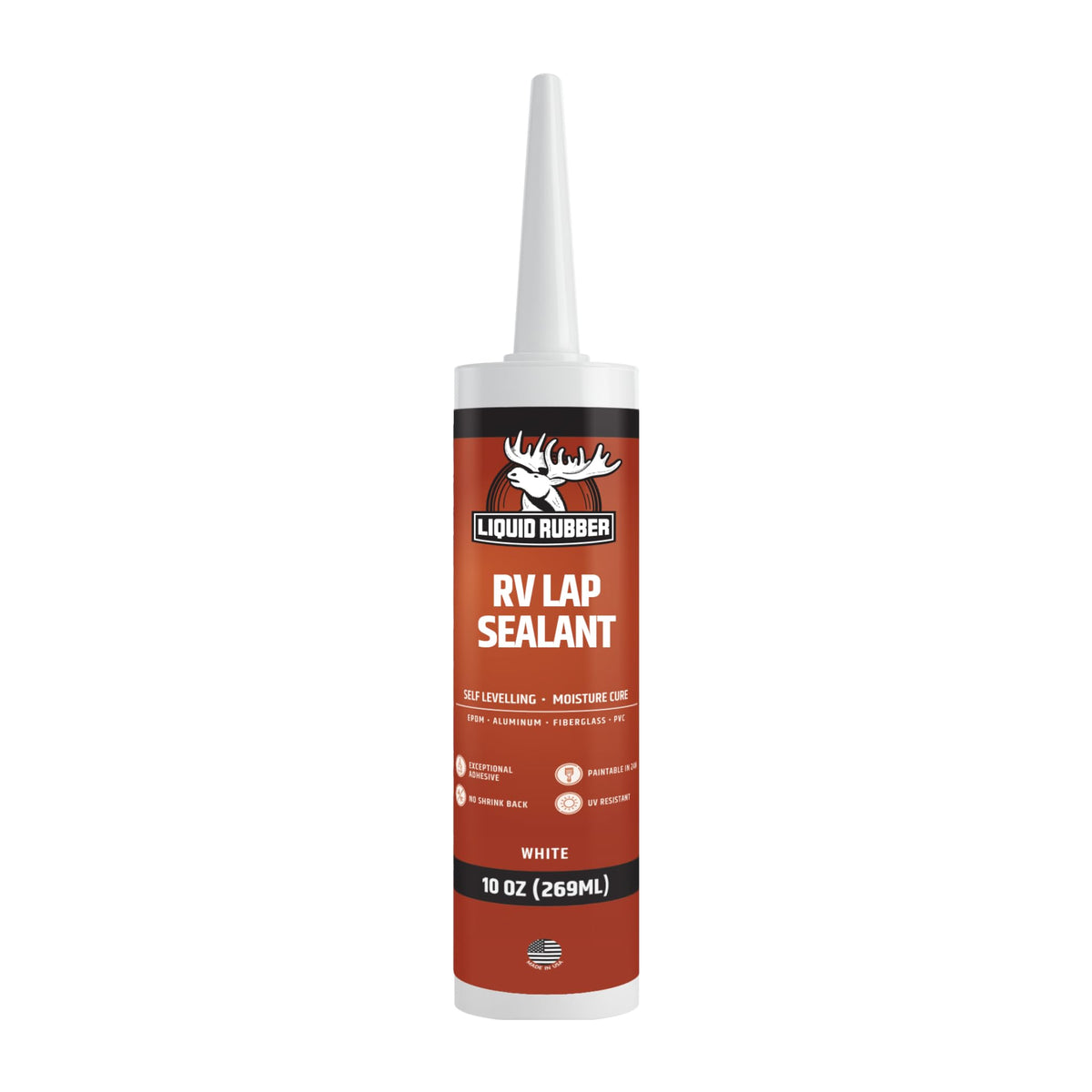 Liquid Rubber RV Lap Sealant tube ready for roof detailing and waterproofing