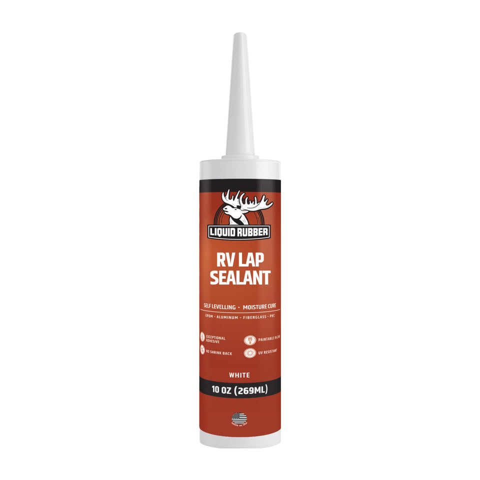 Liquid Rubber RV Lap Sealant tube ready for roof detailing and waterproofing