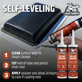 Liquid Rubber RV lap sealant waterproof barrier protects against leaks.