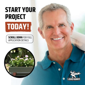 Liquid Rubber UV-stable formula resists sun exposure on roofs.