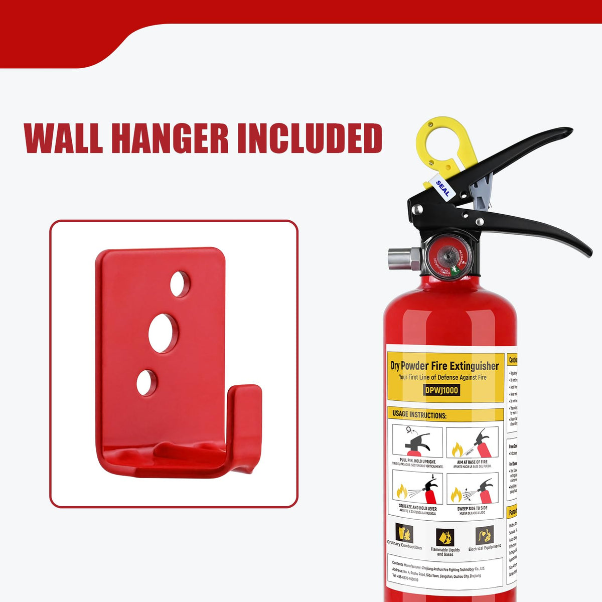 Lirches ABC extinguisher car-mount for rapid access on the road.