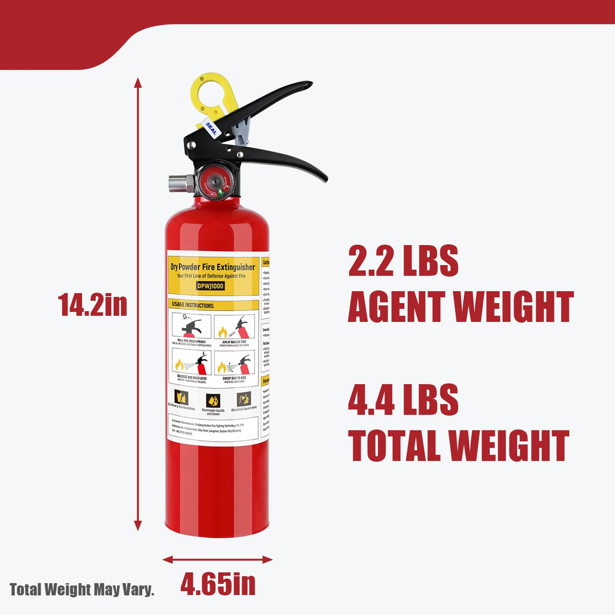 Lirches ABC extinguisher powder discharge ready for quick action.