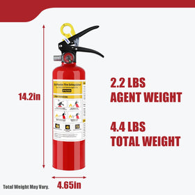 Lirches ABC extinguisher powder discharge ready for quick action.