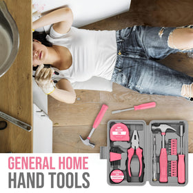 LIRFIX pink dorm room DIY setup featuring essential tools.