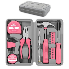 LIRFIX pink hammer in a compact kit for quick, precise home repairs.