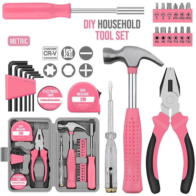 LIRFIX pink pliers with a non-slip grip for comfortable DIY tasks.