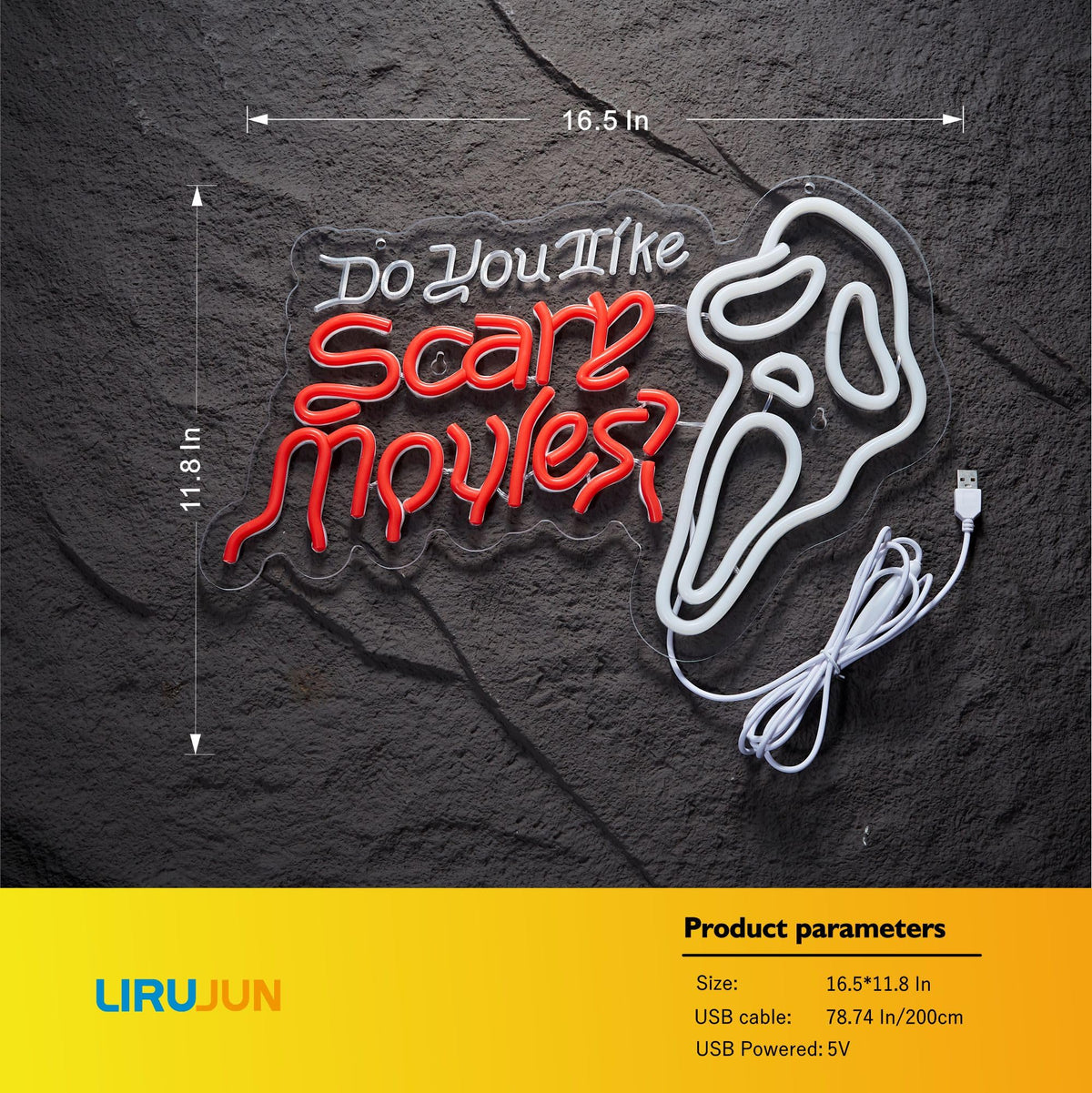 Bright glow from LIRUJUN Do You Like Scary Movies ideal for Halloween decoration