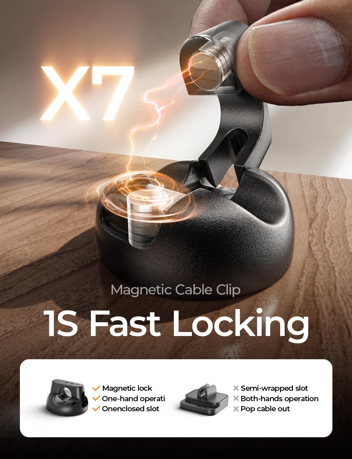 LISEN compact clip with small footprint for tight spaces