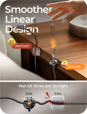 LISEN magnetic cable clip mounted on wall for clutter-free workspace.