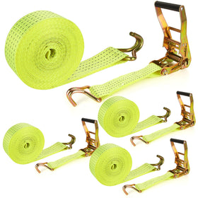 LISHINE 4-pack 2-inch ratchet strap 20ft secures multiple loads during moving and transport.