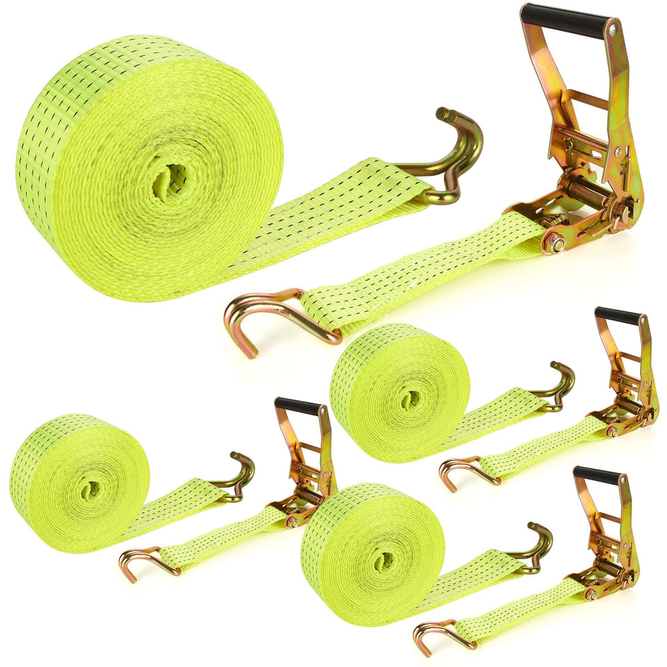 LISHINE 4-pack 2-inch ratchet strap 20ft secures multiple loads during moving and transport.