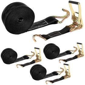 LISHINE 4-pack ratchet strap 2-inch wide and 20ft long for secure cargo.