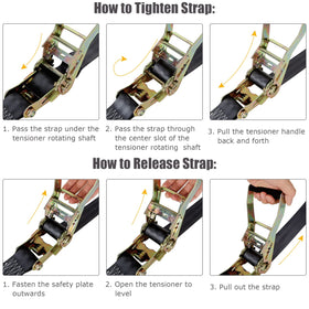 LISHINE cargo tie-down setup on a trailer with straps.