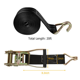 LISHINE ratchet with double J hooks for secure anchoring