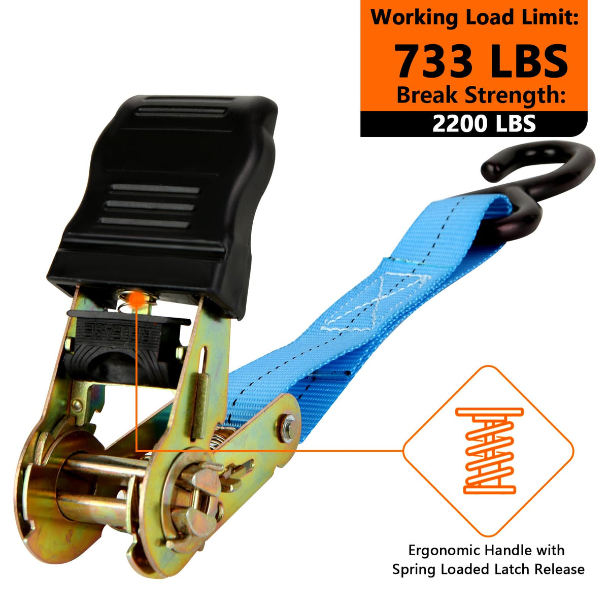 LISHINE kayak secured on trailer with tie-down strap during transit