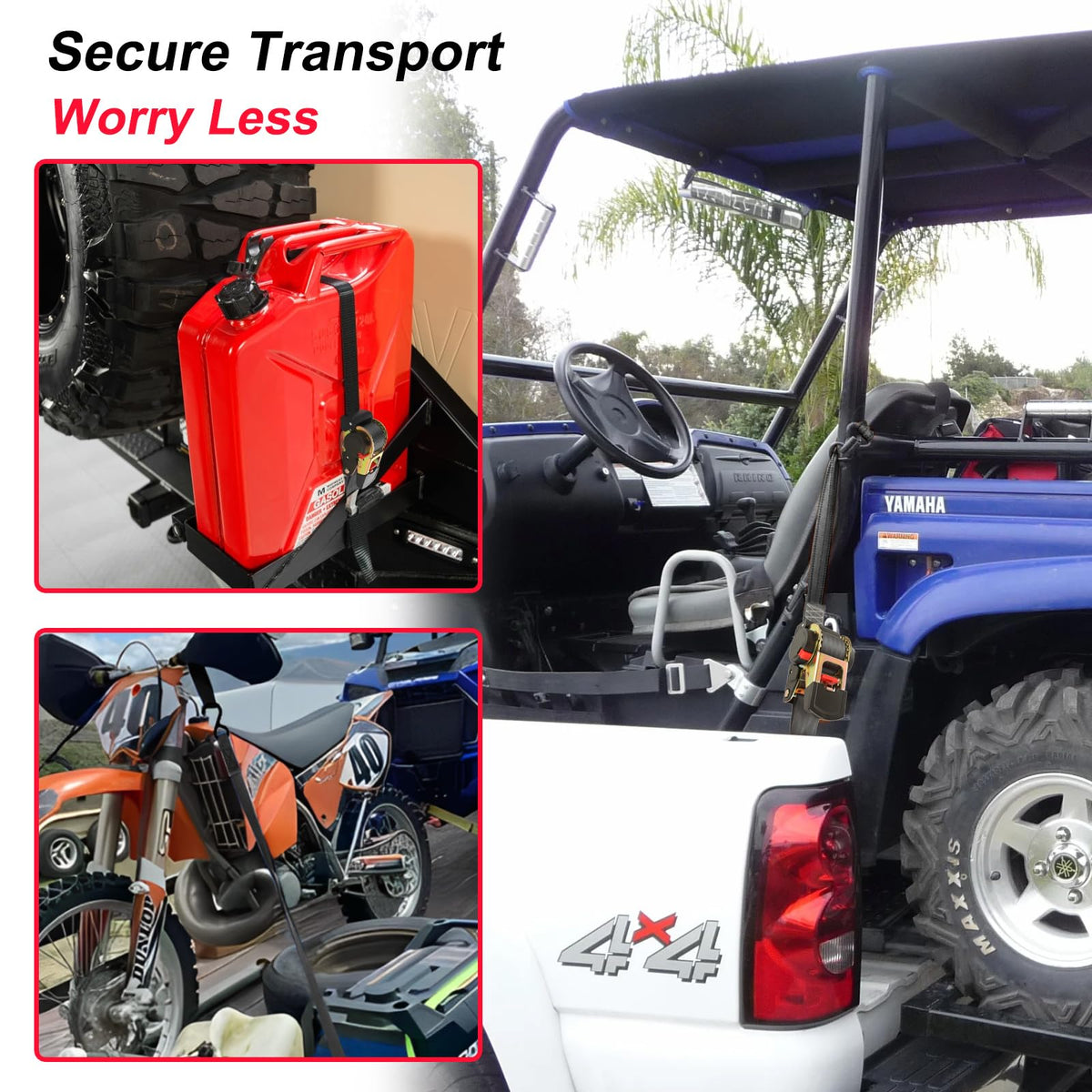 LISHINE multipurpose strap ideal for motorcycles, kayaks, ATVs, and boats.
