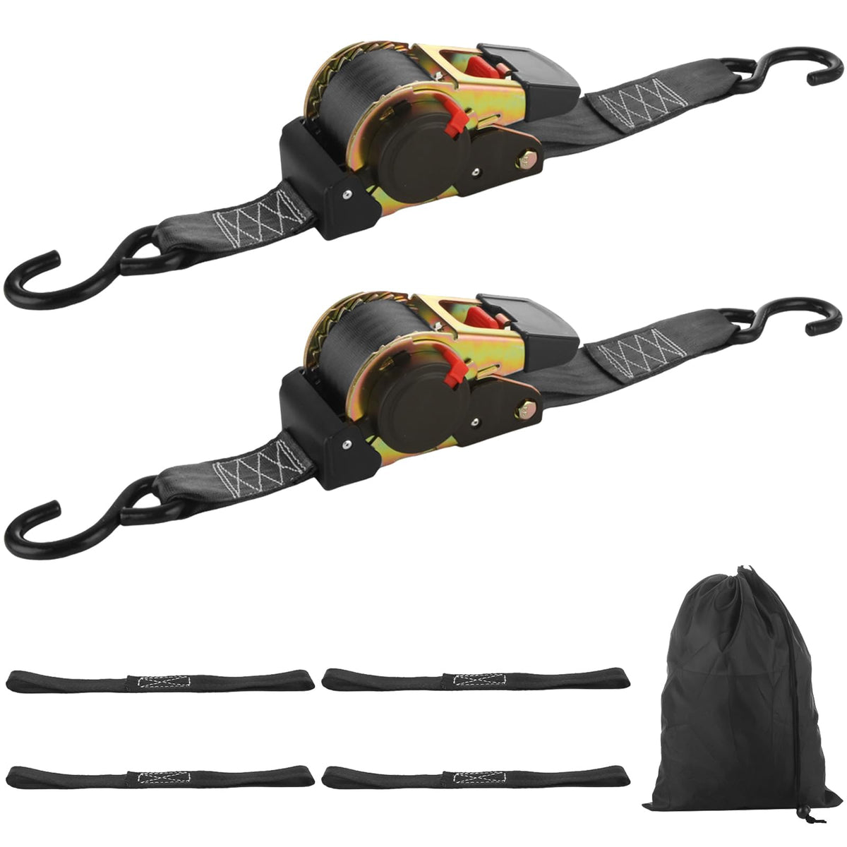 LISHINE retractable ratchet strap 2in x 15ft keeps cargo secure during transport.