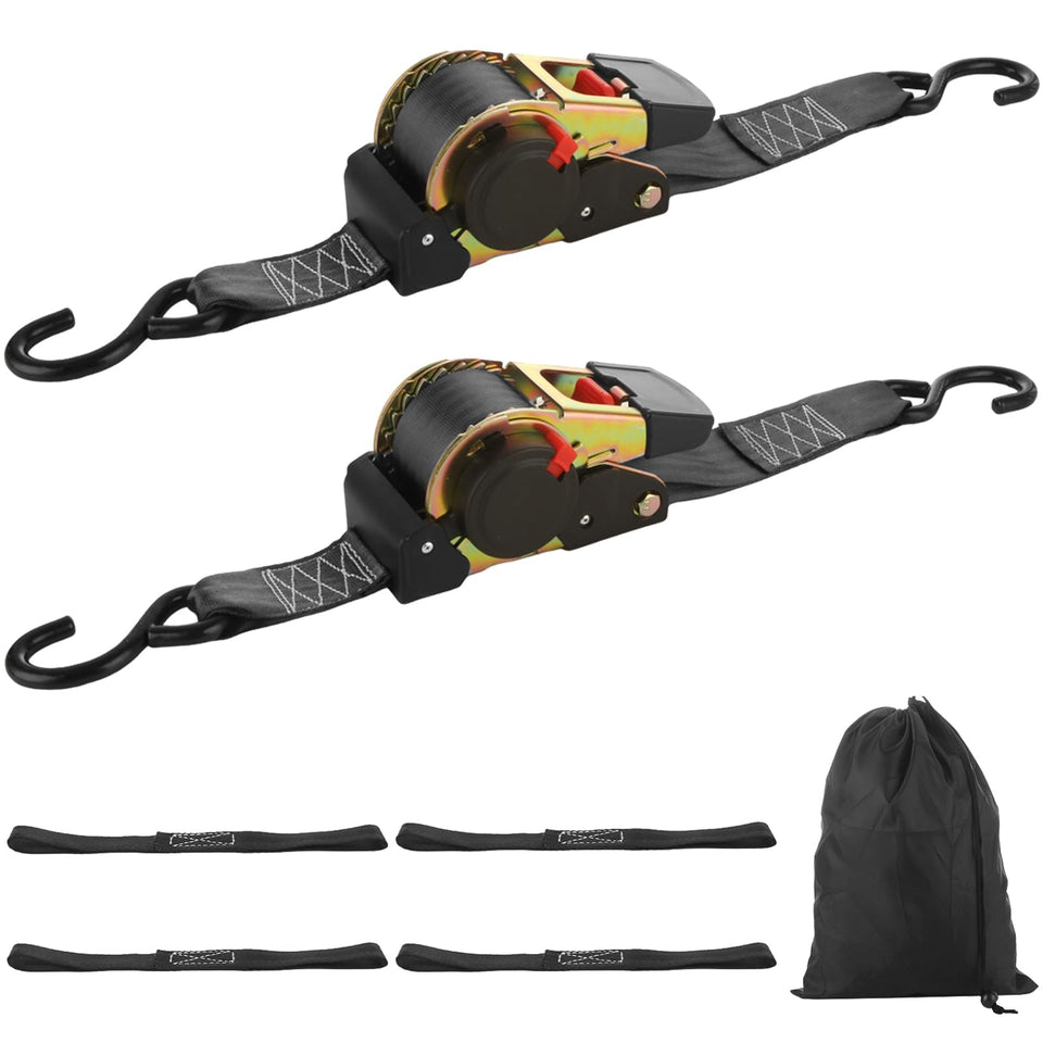 LISHINE retractable ratchet strap 2in x 15ft keeps cargo secure during transport.