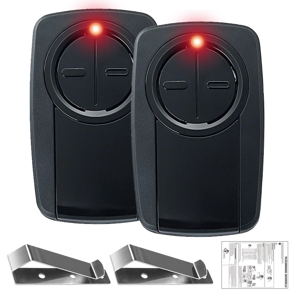 LISMODZ Klik5U-BK2 remote front view with two-button layout for fast garage access