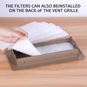 Lisol vent filter in use on a standard HVAC register.
