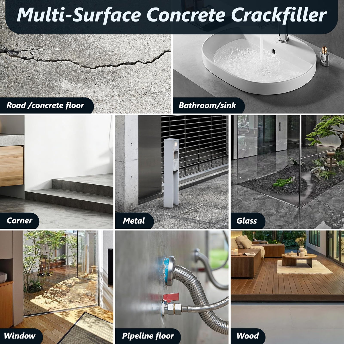LISRUX concrete crack filler for indoor and outdoor projects