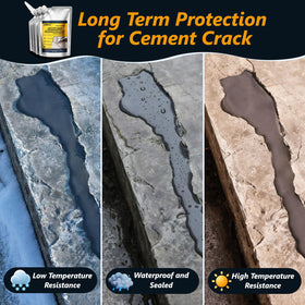 LISRUX weather-resistant crack filler resists rain and snow for outdoor use