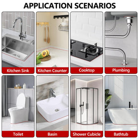 LISRUX use cases in kitchen and bathroom including tubs and sinks