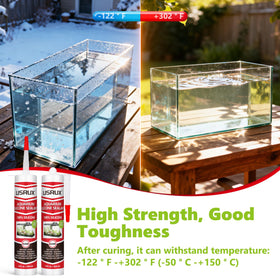LISRUX strong adhesion silicone bonds with aquarium materials for reliable seals.