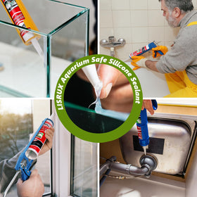 LISRUX transparent sealant applied to glass tanks creates durable, water-tight seams.
