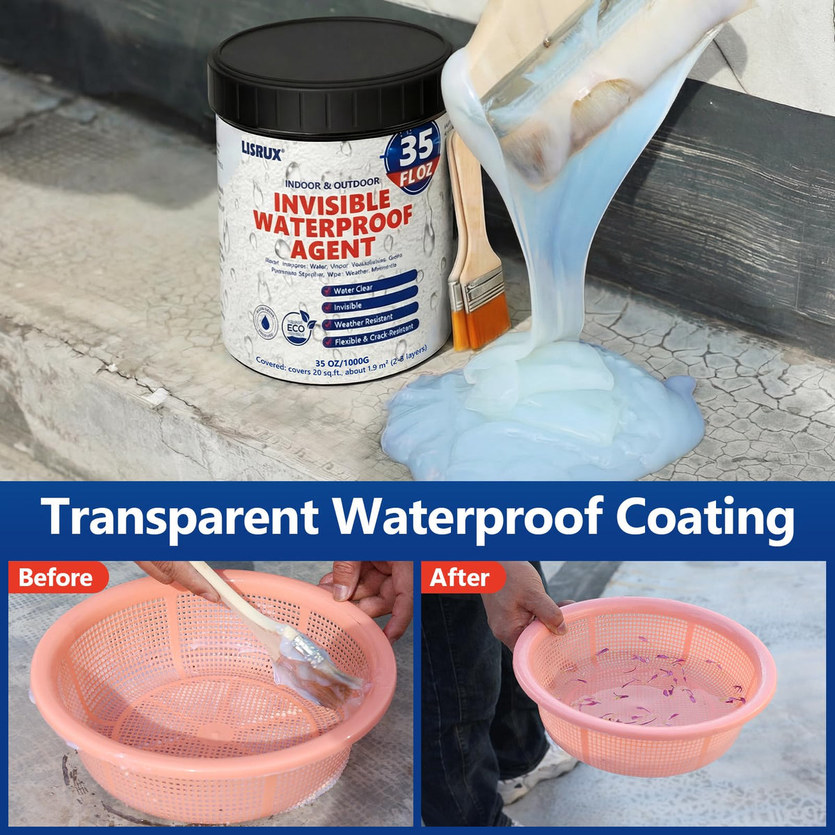 Terrace use of LISRUX protects outdoor spaces with a water-based coating
