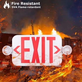 LIT-PaTH exit sign with backup batteries for outage illumination