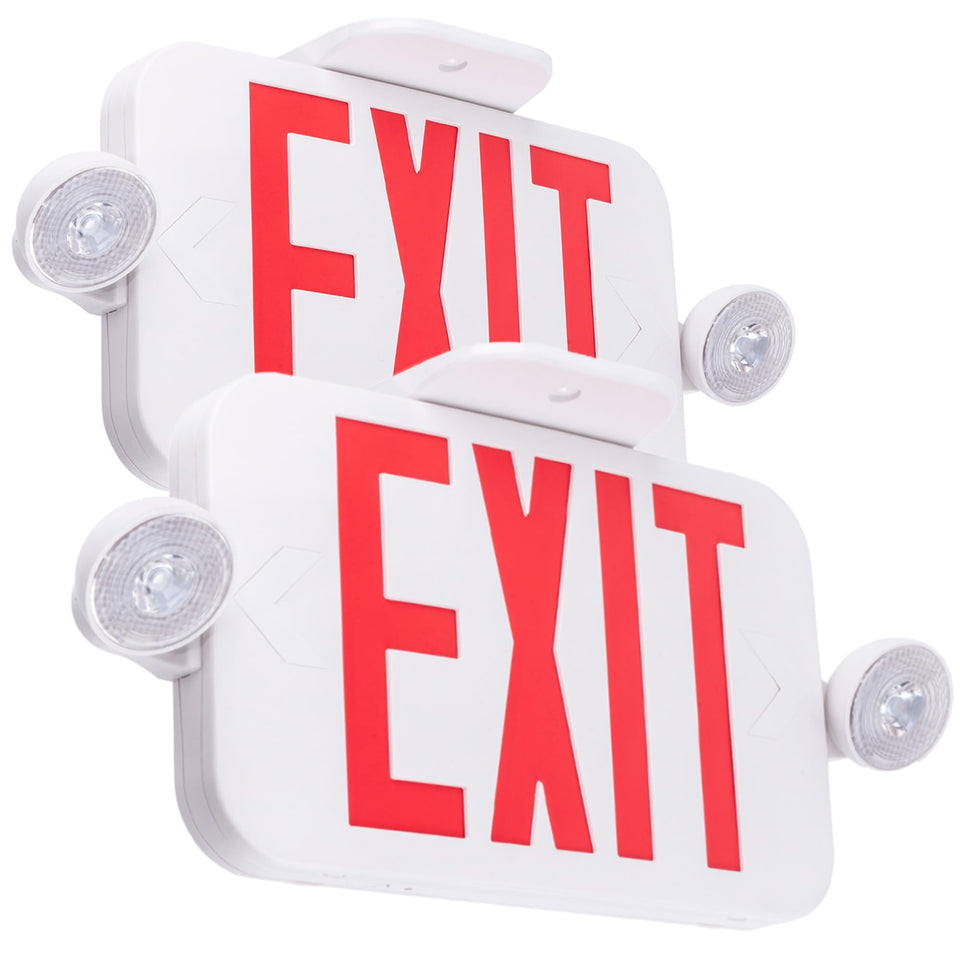LIT-PaTH exit sign with dual headlights for versatile hallway visibility
