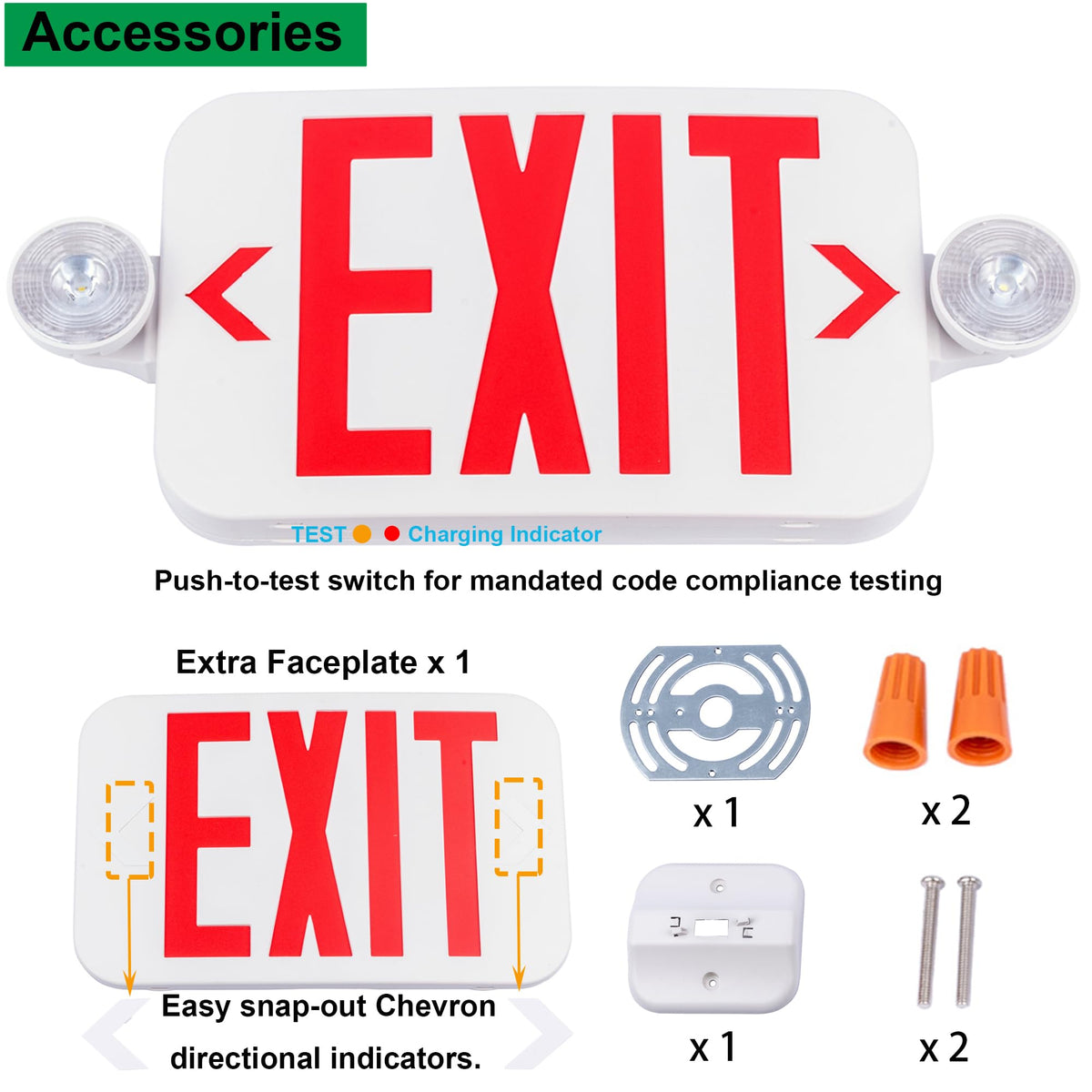 LIT-PaTH exit sign fit for offices, hospitals, and warehouses