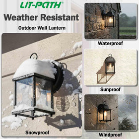 LIT-PaTH lantern rear view highlighting ETL-certified outdoor safety and wiring access