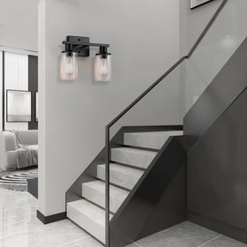 Litaddscen hardwired two-light fixture designed for easy bulb replacement