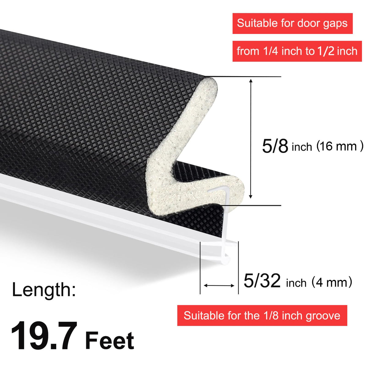 Litaibai easy-install kerf seal requires no adhesive for quick door upgrades