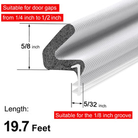 Litaibai Kerf weather strip with durable PVC flange for a secure groove fit.