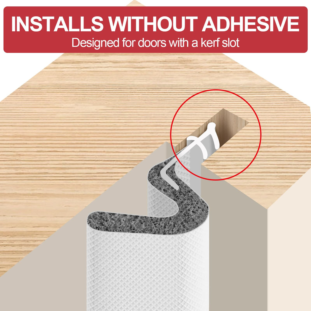 Litaibai Kerf weather stripping cut-to-size for a precise door seal.