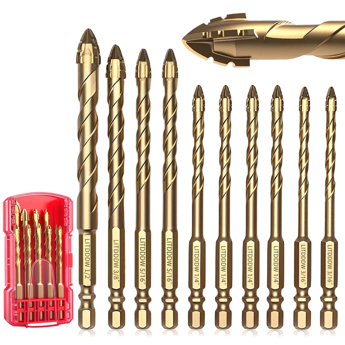 LITDDDW masonry drill bit set for versatile concrete drilling