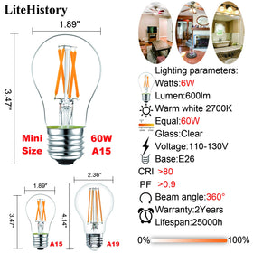 LiteHistory 360-degree beam for even room illumination.