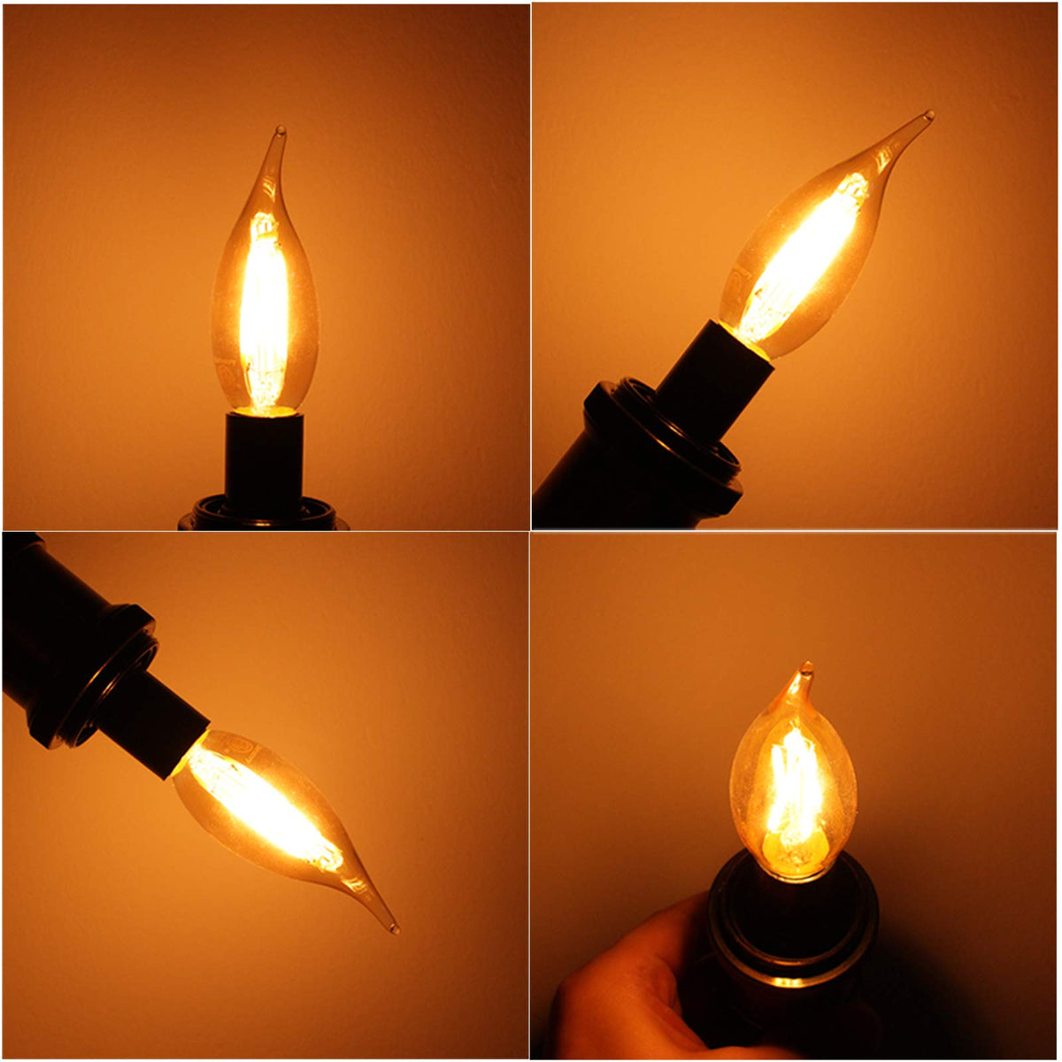 LiteHistory flame-tip LED bulb adding vintage candlelight effect