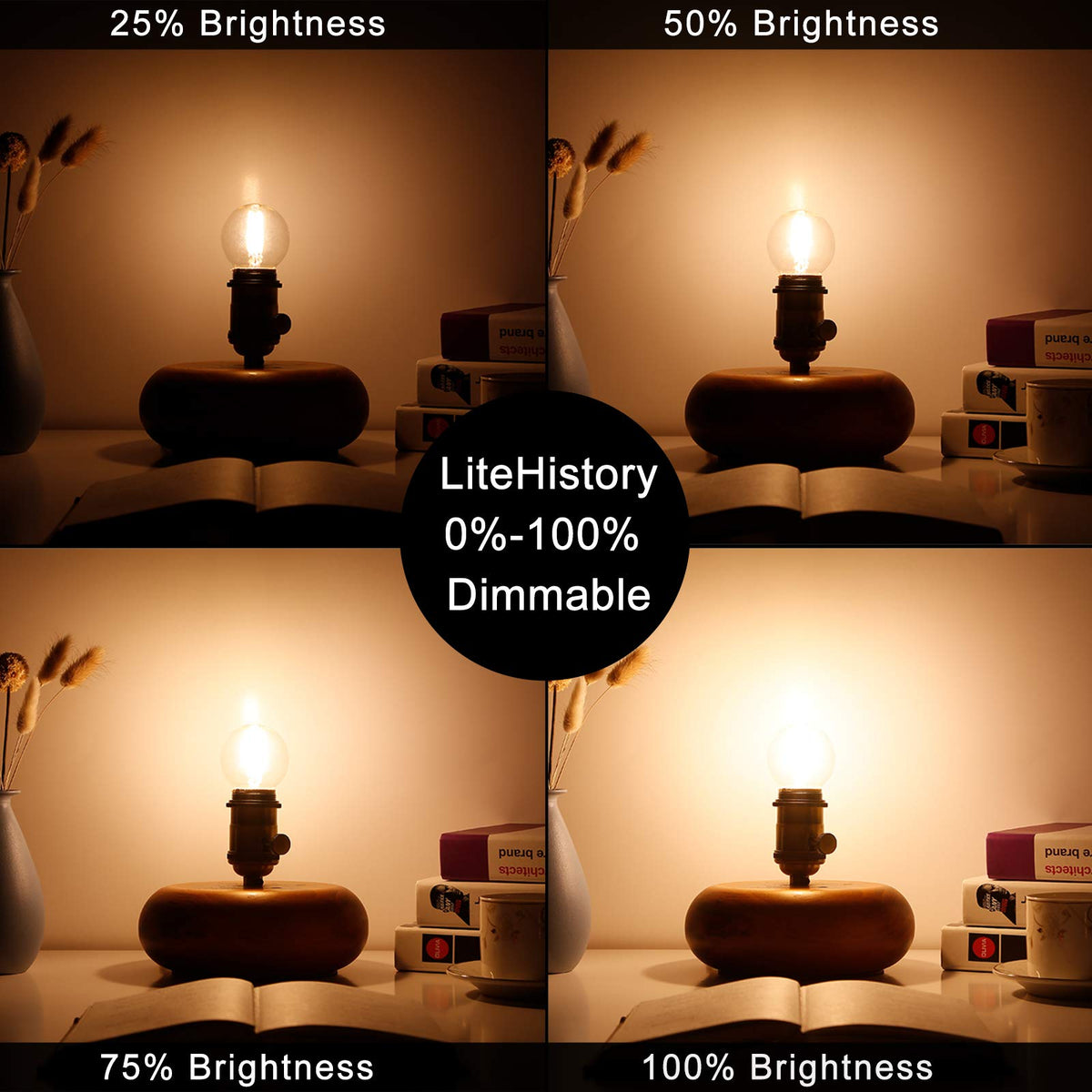 LiteHistory globe bulb for ceiling fans and chandeliers with warm tone