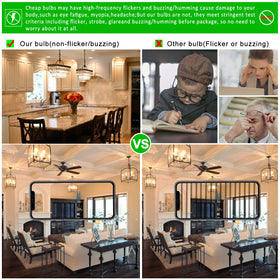LiteHistory ceiling fan light bulb with E12 base and smooth dimming.
